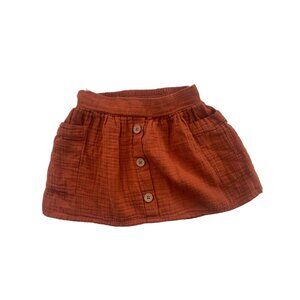 Cat And Jack Rust Color Orange Skirt With Pockets Elastic Waist size 4-5